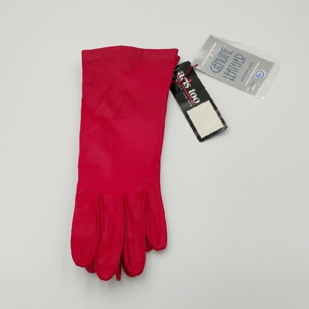 Red Genuine Leather Gloves